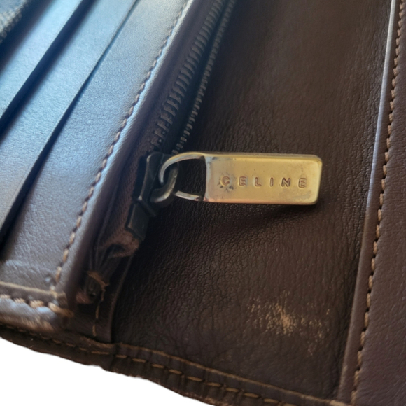Celine Triomphe Vintage Macadam Denim and Leather Continental Wallet - Picture 5 of 13